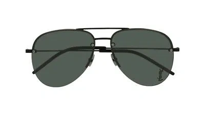 Pre-owned Saint Laurent Monogram Classic 11 M Sunglasses 001 Black 100% Authentic In Gray