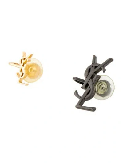 Pre-owned Saint Laurent Monogram Clip-on Earrings In Multi