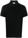 Saint Laurent Men's Piquet Cotton Polo Shirt In Black