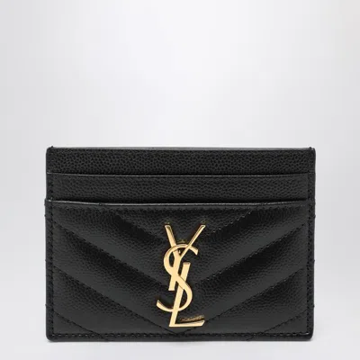 Saint Laurent Monogram Credit Card Holder In Black