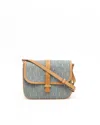 Saint Laurent Monogram Denim Crossbody Bag In Multi