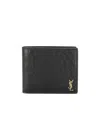 Saint Laurent Monogram Embossed Bi-fold Wallet In Nude