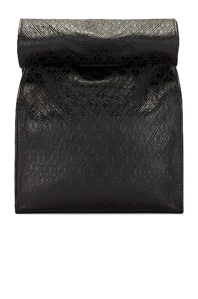 Saint Laurent Monogram Embossed Pouch In Black
