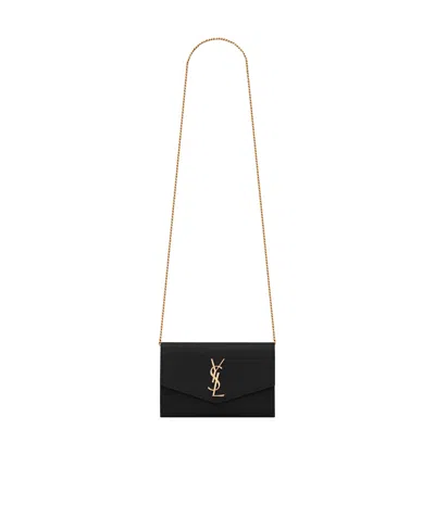Saint Laurent Monogram Envelope Bag In Black