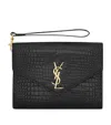 Saint Laurent Monogram Envelope Pouch In Black