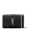 Saint Laurent Mini Crossbody Handbag With Silver Logo Accents In Red