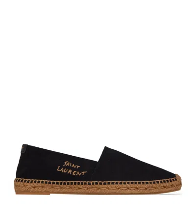 Saint Laurent Monogram Espadrilles In Black
