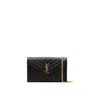 Saint Laurent Monogram Grain De Poudre Bag In Black