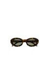 Saint Laurent Monogram Hinge Oval-frame Sunglasses In Black