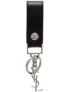 Saint Laurent Black Monogram Leather Keyring In Black