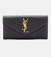 Saint Laurent Black Monogram Grain De Poudre Large Wallet In Black