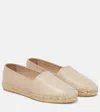 Saint Laurent 10mm Logo Embossed Leather Espadrilles In Rose Poudre
