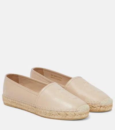 SAINT LAURENT MONOGRAM LEATHER ESPADRILLES