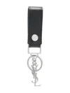 Saint Laurent Cassandre Leather Key-holder In Black