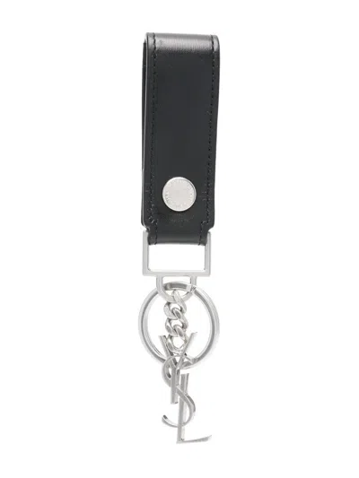 SAINT LAURENT SAINT LAURENT MONOGRAM LEATHER KEYRING