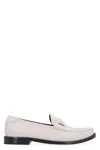 Saint Laurent Monogram Leather Loafers In White