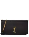 Saint Laurent Ysl-monogram Leather Cross-body Phone Holder In Black