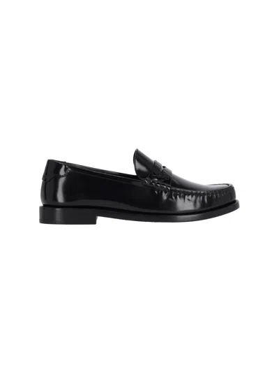 Saint Laurent Monogram Loafers In Black  