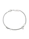Saint Laurent Opyum Crystal-embellished Logo Bracelet In Metallic