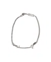 Saint Laurent Monogram-logo Gemstone Bracelet In Gray