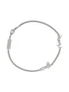 Saint Laurent Monogram-logo Gemstone Bracelet In Silber