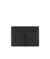 Saint Laurent Men's Monogram Credit Card Holder In Black
