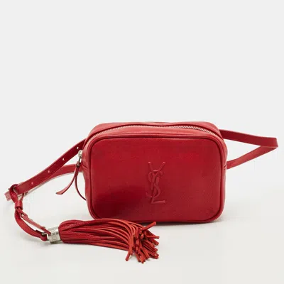 Pre-owned Saint Laurent Monogram Lou Red Leather Belt Bag