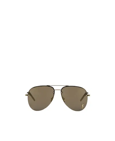 Saint Laurent Monogram M11 Sunglasses In Brown