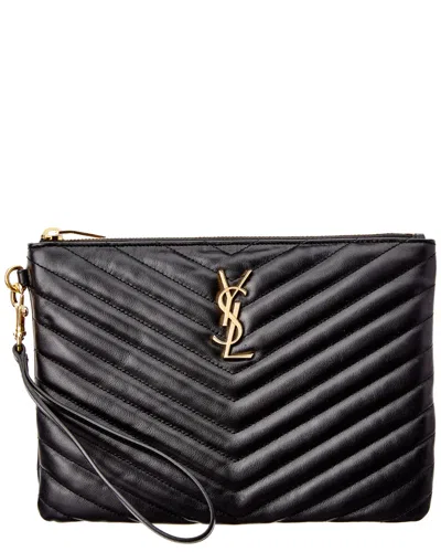 Saint Laurent Monogram Matelasse Leather Pouch