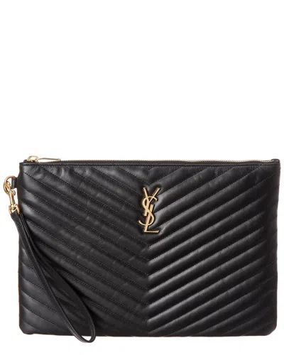 Saint Laurent Monogram Matelasse Leather Tablet Pouch