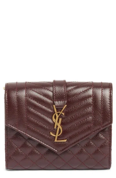 Saint Laurent Monogram Matelassé Leather Trifold Wallet