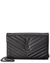 Saint Laurent Monogram Matelasse Leather Wallet On Chain In Black