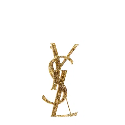 SAINT LAURENT MONOGRAM METAL BROOCHE