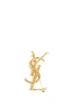 Saint Laurent Monogram Metal Brooche In Gold