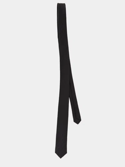 Saint Laurent Monogram Tie In Black