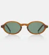 Saint Laurent Monogram Oval Sunglasses In Pattern