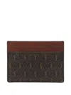 Saint Laurent Monogram-pattern Cardholder In Multi