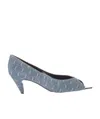 Saint Laurent Monogram-pattern Open-toe Sandals In Gray
