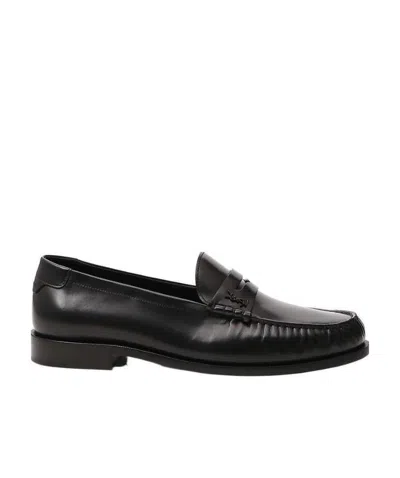 Saint Laurent Monogram Penny Loafers In Black