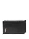 Saint Laurent Tiny Cassandre Fragments Cardholder In Black