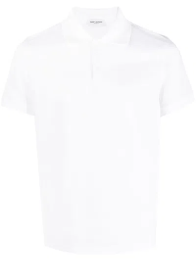 Saint Laurent Monogram Polo In White