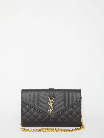 Saint Laurent Monogram Pouch In Black