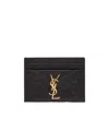Saint Laurent Monogram Quilted Cardholder In Black