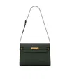 Saint Laurent Monogram Quilted Clutch Bag In Green