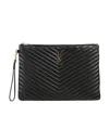 Saint Laurent Monogram Quilted Document Holder In Black