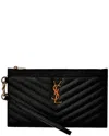 Saint Laurent Monogram Quilted Leather Clutch In Black
