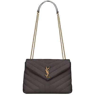 Pre-owned Saint Laurent Monogram Quilted Shoulder Bag 'storm' | Grey | Women's Size Onesize In Gray