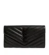 Saint Laurent Monogram  Matelassé Large Flap Wallet In Black