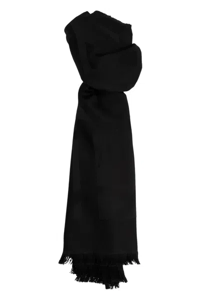 Saint Laurent 'monogram' Scarf In Black