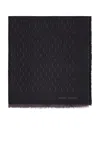 Saint Laurent Monogram Scarf In Black & Dark Grey
